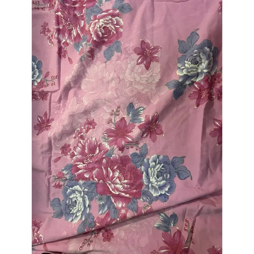 Pink CABBAGE ROSE Duvet Cover Twin Size 100% Cotton 2 Pcs Floral French Country